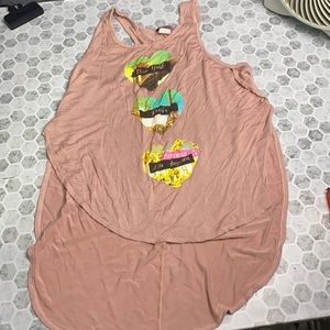 Miss Popular Large Hi Low Tank Top Pink